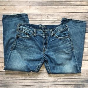 Silver Jeans ZAC Relaxed Straight Jeans, Size 38